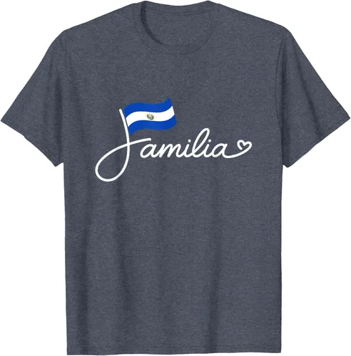 Vista 76 de El Salvador Familia - Camiseta con texto en inglés "La Familia de la Bandera Salvadoreña