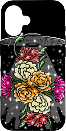 Vista 32 de Alien Floral UFO Girly Extraterrestrial Space Lover - Funda de regalo para iPhone 17