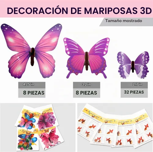 Vista 4 de 48 calcomanías de mariposa 3D que brillan en la oscuridad, decoración de Luminoso, extraíble, multicolor, material de PVC, decoración de pared y 48