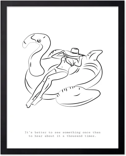 Vista 7 de Poster Master Swan Floaty Poster - Retro Woman Print - Pool Art - Swimming Illustration - Line Sketch - Abstract Design - Chic Boho Decor - Great