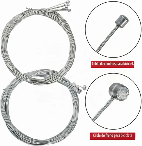 Vista 3 de Kit de cable de bicicleta de 91 piezas, cable de freno de cambio de bicicleta con tapa de extremo de cortador