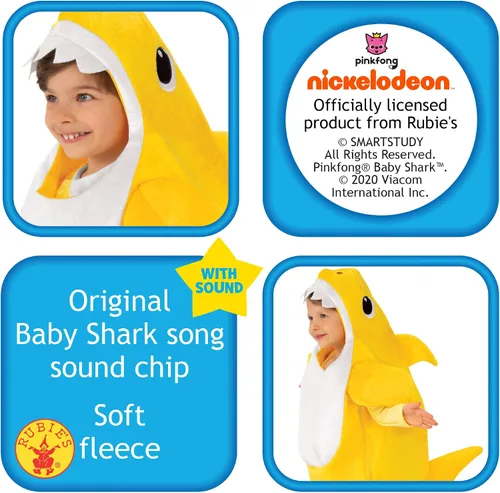Vista 3 de Rubies - Disfraz de tiburón para niño pequeño con chip de sonido