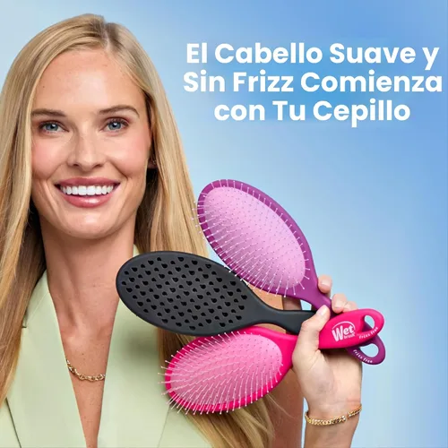Vista 7 de Wet Brush Cepillo desenredante sin encrespamiento con tecnología iónica, negro, proporciona control de encrespamiento, reduce la estática y suaviza