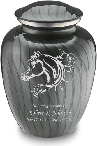 Vista 13 de Geturns Embrace - Urnas de cremación personalizadas para adultos para cenizas humanas, urna funeraria negra grande para hombres y mujeres, 200 libras