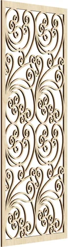 Vista 176 de 9 3/8"W x 24 3/8"H x 1/4"T Marilla Decorativos Paneles de Pared de Madera Calado, Abedul