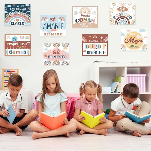 Vista 6 de Faccito Letrero motivacional para decoración de aula en español, cartel positivo para porche, letrero inspirador para puerta, decoración de pared