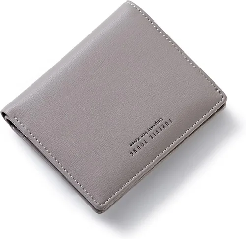 Vista 7 de Carteras para Mujeres Pequeña Billetera de Cuero Bifold de Bolsillo para Damas Mini Monedero Corto Azul