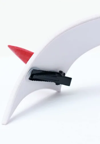 Vista 4 de C-ZOFEK Diadema de cuernos de diablo rojo para cosplay, accesorios de anime (diadema)