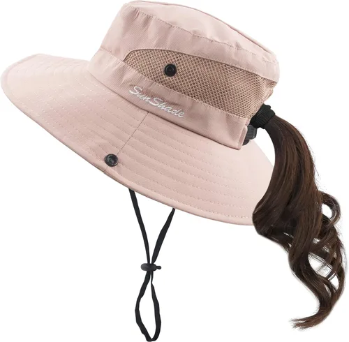 Vista 12 de Muryobao - Gorro de pesca para mujer, protección UV, plegable, con borde ancho