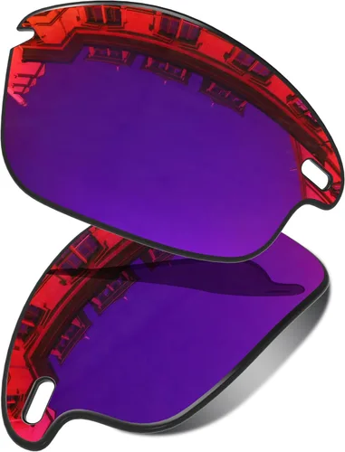 Vista 6 de Lenses Replacement for Oakley Fast Jacket OO9097 71mm Sunglass - Confirm Fit Scratch Resistant Abrigo de espejo negro polarizado