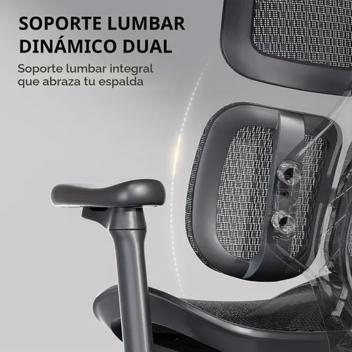 Vista 4 de SIHOO Doro S100 - Silla de oficina ergonómica, soporte lumbar dinámico Negro