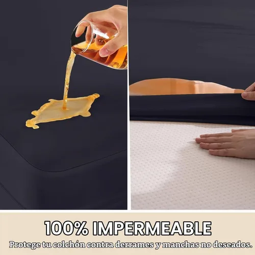 Vista 2 de Protector de colchón Twin XL impermeable (12"-16" de profundidad) – Funda protectora de colchón con cremallera premium, silenciosa, transpirable