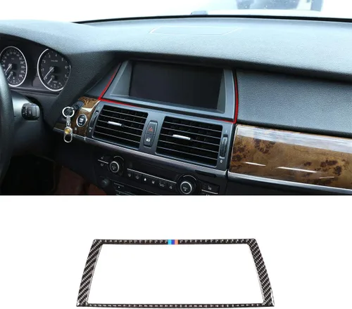Vista 2 de Pegatinas de fibra de carbono suave para interior de coche para BMW X5 E70 X6 E71 2008-2013 (estilo de 3 colores)