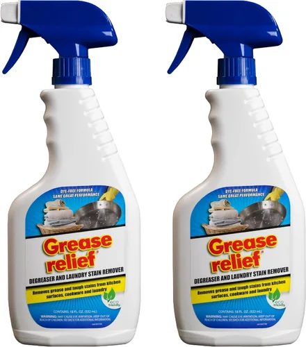 Vista 2 de Desengrasante y removedor de manchas de lavandería (18 onzas) - Spray limpiador de cocina resistente, fórmula no tóxica, desengrasante multiusos