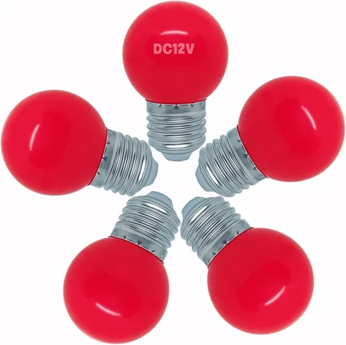 Vista 8 de Bombilla de luz CC de 12 V, bombillas LED de bajo voltaje, verde de 1 W G14 G45 Mini Globe E26, luces nocturnas de colores, equivalente a 10 W