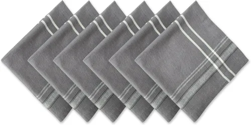 Vista 17 de DII - Servilletas para mesa estilo rústico, colección con rayas estilo francés, 20 x 20 pulgadas, color azul cambray, 6