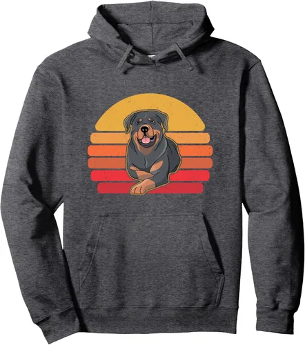 Vista 4 de Sudadera con capucha retro Rottweiler para perro