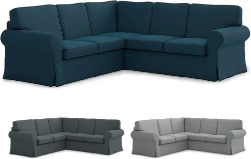 Vista 6 de TLYESD Ektorp 2 2 - Funda de repuesto para sofá IKEA Ektorp de 2 x 2, funda de asiento Ektorp 4, no es compatible con sofá Uppland (gris oscuro)