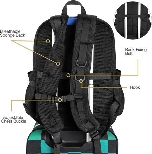 Vista 5 de STEAMEDBUN Mochila Ita Bag con inserto Pin Display Mochila para la escuela Cosplay
