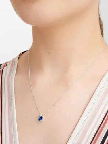 Vista 2 de Tienda Collection Created Gemstone and 115 CT TW Lab Grown Diamond Pendant Necklace with Cable Chain in Platinum Over Sterling Silver, 18"+ 2