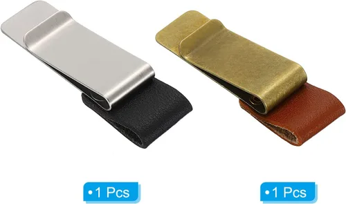 Vista 3 de PATIKIL Bucle para bolígrafo, paquete de 2 unidades, de cuero, portalápices, soporte para lápices, manga tallada con clip de acero inoxidable, negro