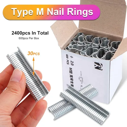 Vista 2 de Juego de 2400 anillos y alicates tipo M para cerdo Wire Cage Clips and Fencing Pliers for Auto Upholstery Repair & Chicken Rabbit Wire Mesh Cages
