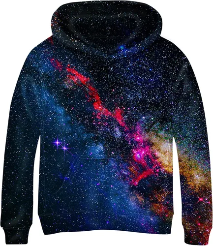 Vista 37 de Linnhoy Sudaderas con capucha para niños y niñas con estampado digital 3D de 6 a 15 años Cbai Blanco