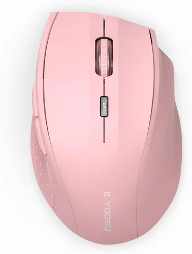 Vista 11 de E-YOOSO - Ratón inalámbrico Bluetooth para portátil, ratón óptico portátil para computadora, 6 botones, inalámbrico 2.4GHz con receptor USB, 4800
