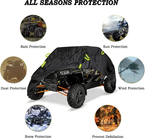 Vista 2 de UTV Cover for CFMOTO UForce 500 EPS 2017-2026, Heavy Duty Quad Cover, Side by Side, All Weather Outdoor Storage, Windproof Straps Elastic Hem
