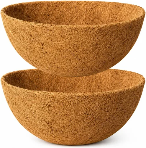 Vista 17 de Y&M 2 piezas de forro redondo de fibra de coco de 10 pulgadas, repuesto de fibra de coco natural para cesta colgante de 10 pulgadas