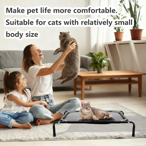 Vista 3 de Camas elevadas para gatos para interiores, material lavable, cómodo diseño elevado para gatos, ideal para uso en interiores para mantener a