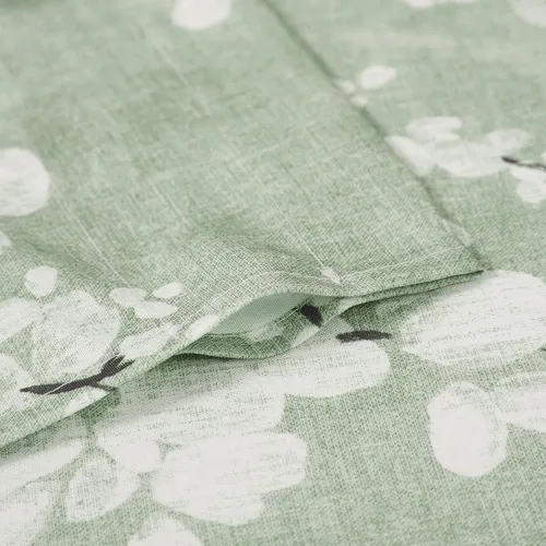 Vista 7 de FMFUNCTEX Cortinas de Nivel de Cocina Verde y Blanco de 24 Pulgadas de Largo con Estampado de Flores, Cortinas de Media Ventana para Baño