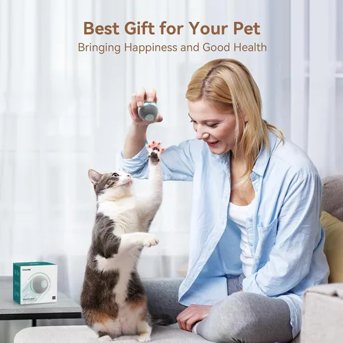 Vista 7 de Cheerble Juguetes interactivos para gatos de interior, juguete automático para gatos de interior aburridos, juguetes eléctricos para gatitos con Gris