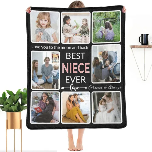 Vista 34 de Regalos para Tías Manta Personalizada con Foto, Haz una Manta Personalizada para Tías con Imagen Recuerdos Personalizados Souvenir Manta de Las
