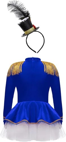 Vista 2 de MSemis Disfraz de circo Ringmaster para niñas pequeñas, vestido tutú con volantes para ballet