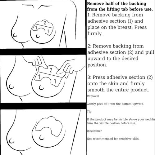 Vista 8 de ToBeInStyle 3 pares de brasier push-up invisible autoadhesivo para mujer 3 pares: pétalos de cinta de elevación de sujetador