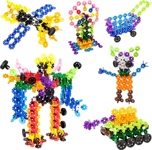 Vista 9 de PicassoTiles Juego de 550 piezas de fichas de construcción entrelazadas con bloques de disco creativos, rompecabezas apilables 3D, aprendizaje STEM