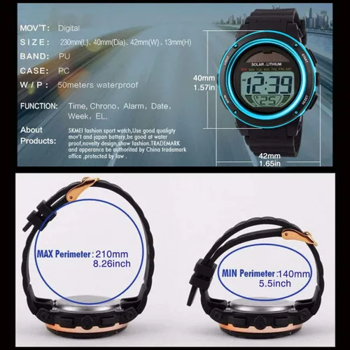 Vista 6 de TOOCAT Reloj para niños, reloj deportivo digital al aire libre 50M impermeable reloj de pulsera eléctrico para niño y niña, cronómetro, cronógrafo