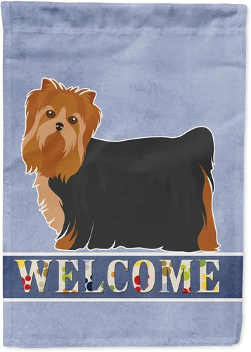 Vista 73 de Caroline's Treasures CK3645GF Bandera de bienvenida de bulldog inglés para jardín, bandera decorativa para patio exterior, obras de arte de patio