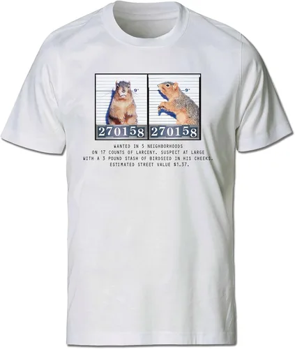 Vista 3 de Camiseta de algodón Mugshot Squirrel - Divertida camiseta de ardilla, amante de las ardillas, regalo de ardilla Negro