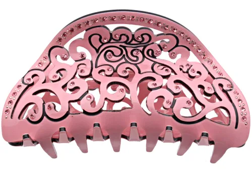 Vista 9 de Fashion & Lifestyle Pinza para el cabello para mujeres y niñas, grande, pinza bastante fuerte, pasador antideslizante, agarre hacia arriba, Azul