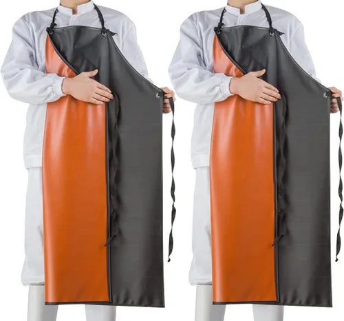 Vista 8 de Delantal de vinilo resistente a productos químicos, delantales de PVC unisex de talla grande para lavavajillas, peluquería de perros, jardinería