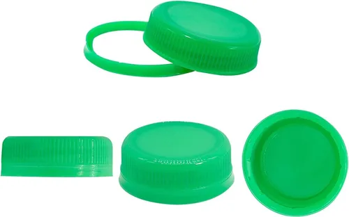 Vista 6 de Paquete de 100 tapas verdes para botellas de 1.5 pulgadas, a prueba de manipulaciones, tapas de plástico de repuesto para botellas de agua y leche