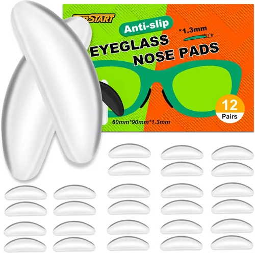 Vista 9 de Almohadillas nasales para lentes – 0.069 pulgadas de silicona ultrafina antideslizante agarre adherente, almohadillas de repuesto antideslizantes