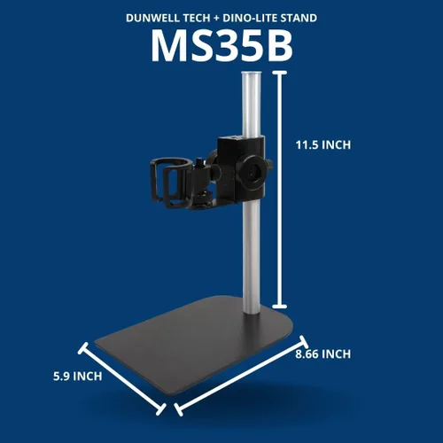 Vista 2 de Dunwell Tech, Inc MS35B - Soporte vertical con ajuste de enfoque para Dino-Lite