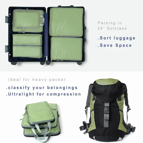 Vista 115 de BAGAIL 4 Set/6 Set Ultraligero Compresión Embalaje Cubos Organizador de Embalaje para Accesorios de Viaje Equipaje Maleta Mochila