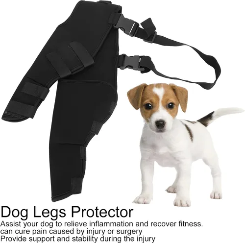 Vista 3 de Protector de patas traseras de perro para mascotas, rodillera ajustable, soporte para piernas, soporte de hockey para perros, envoltura