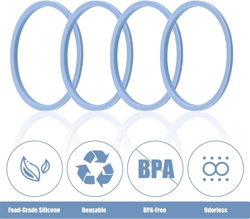 Vista 3 de 4 piezas de repuesto de junta para vaso Owala de 40 onzas, vaso de acero inoxidable de 40 onzas O Shaped Rubber Lid Seal Ring Water Bottle
