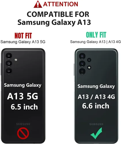Vista 2 de Funda para Galaxy A13 LTE 4G, (no para 5G) con protector de pantalla, [grado militar] de 16 pies, con función de atril magnético, funda protectora