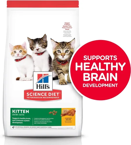Vista 10 de Hill's Science Diet Kitten, Nutrición Premium para Gatito, Comida Seca para Gatos, Receta de Pollo, Bolsa de 7 lb White